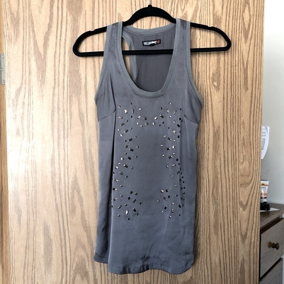 𝅺⭐️2 FOR $20⭐️ William Rast grey satin racer back blouse - Picture 5 of 9